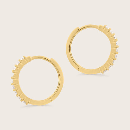 14k Yellow Gold Lab Grown Diamond Huggie Hoop Earrings