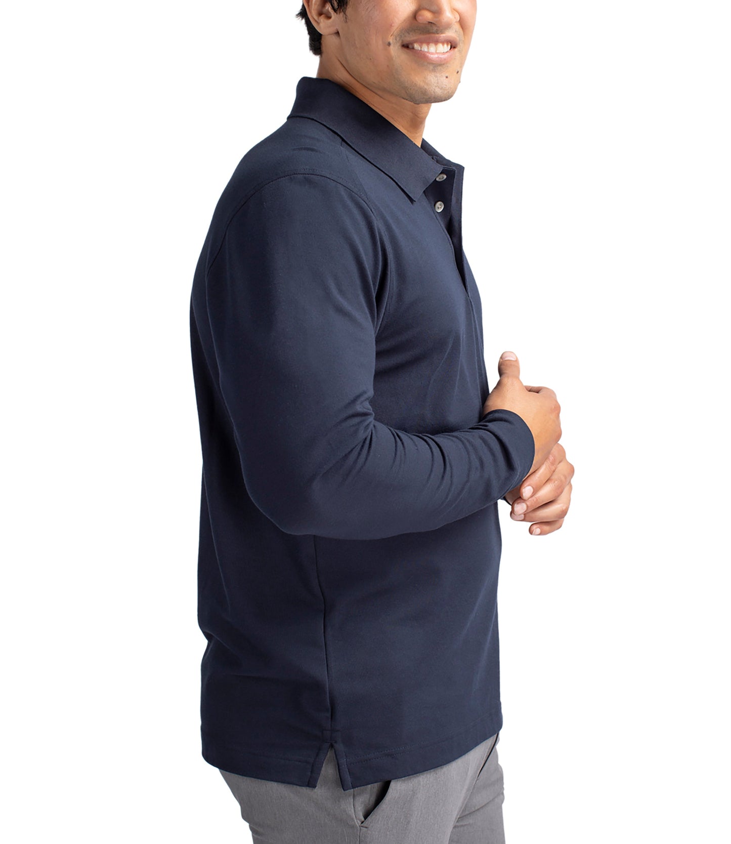 Cutter & Buck Advantage Eco Tri-Blend Pique Mens Long Sleeve Polo by Cutter & Buck Apparel