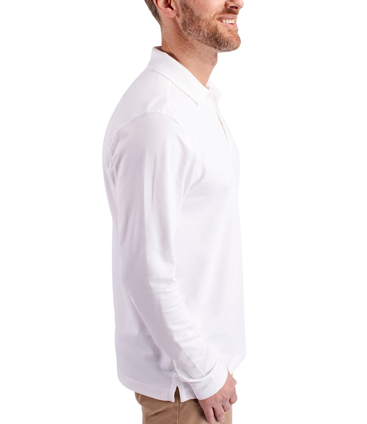 Cutter & Buck Advantage Eco Tri-Blend Pique Mens Long Sleeve Polo by Cutter & Buck Apparel