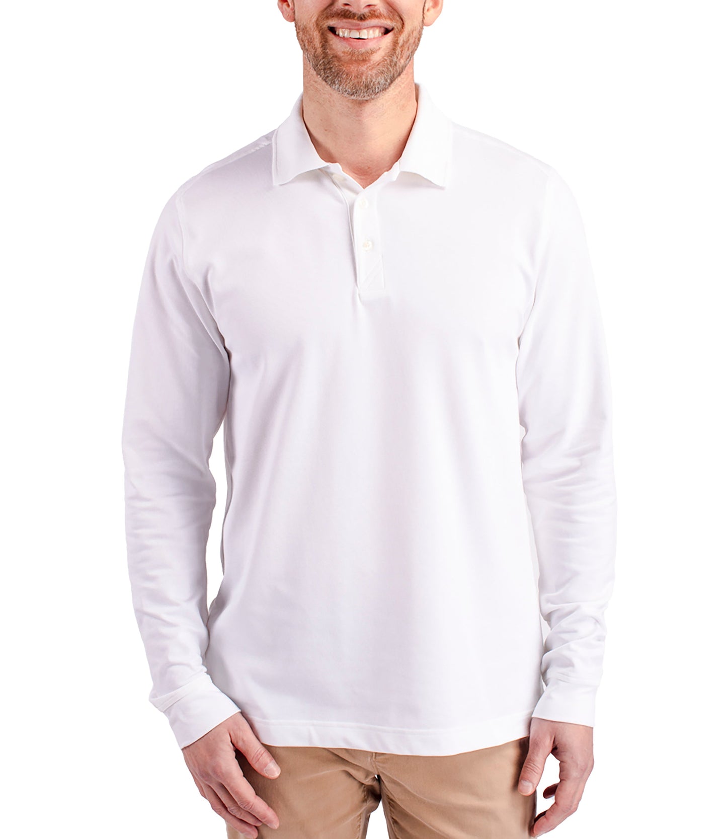 Cutter & Buck Advantage Eco Tri-Blend Pique Mens Long Sleeve Polo by Cutter & Buck Apparel