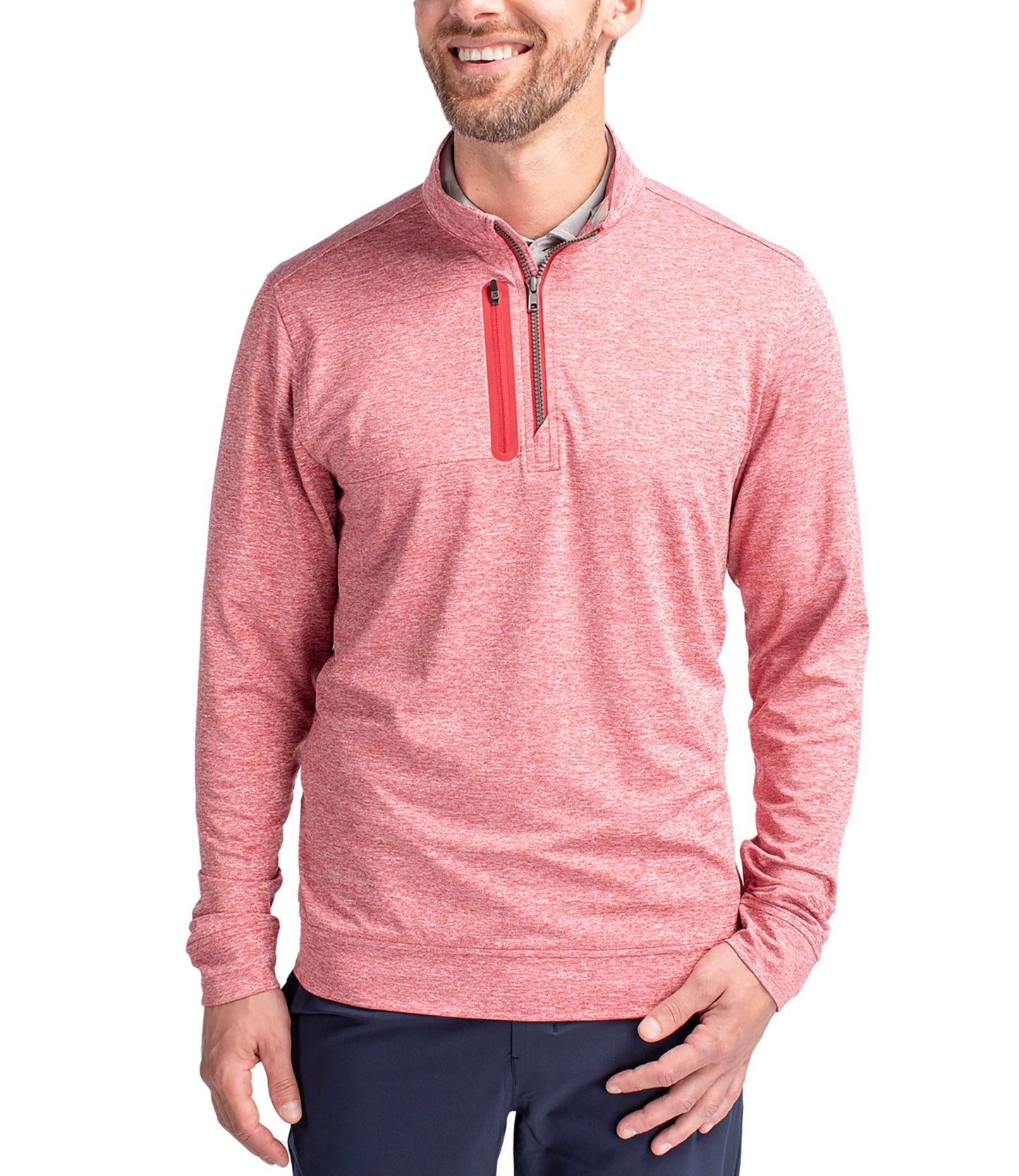 Cutter & Buck Stealth Heathered Quarter Zip Mens Pullover by Cutter & Buck Apparel