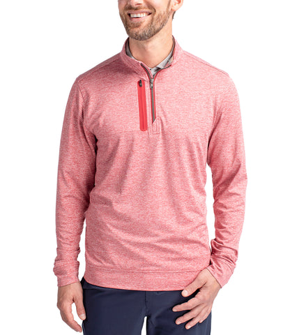 Cutter & Buck Stealth Heathered Quarter Zip Mens Pullover by Cutter & Buck Apparel