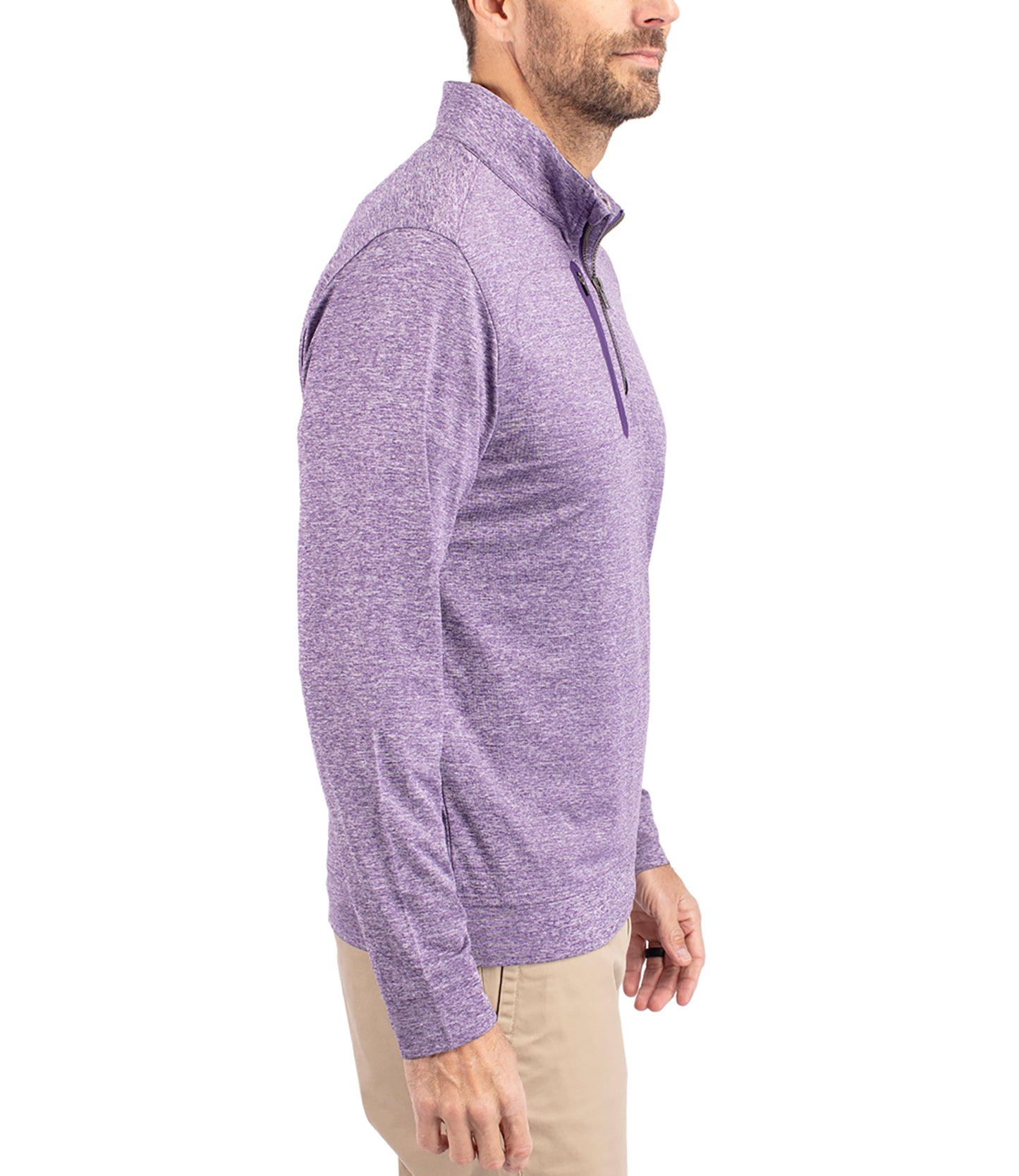 Cutter & Buck Stealth Heathered Quarter Zip Mens Pullover by Cutter & Buck Apparel