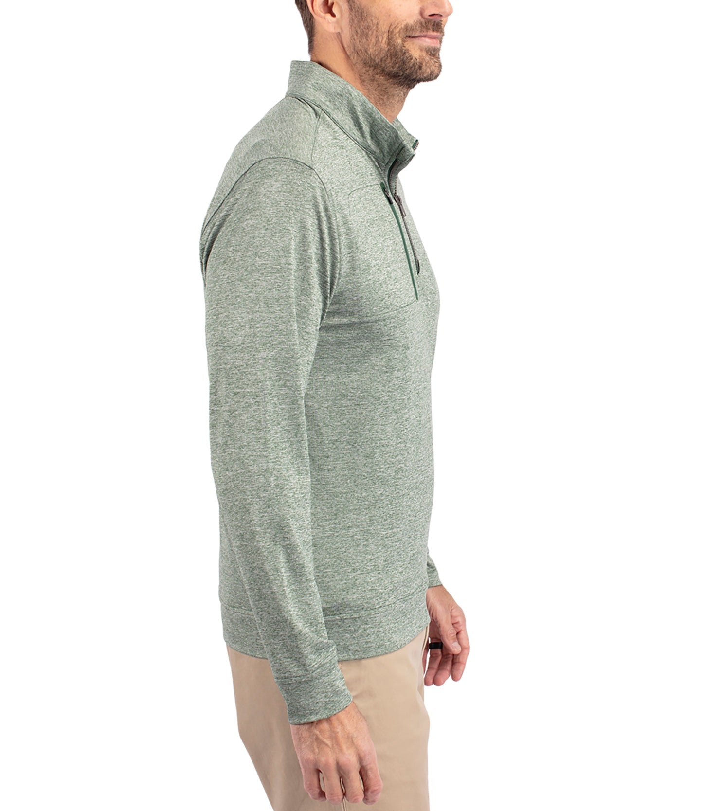 Cutter & Buck Stealth Heathered Quarter Zip Mens Pullover by Cutter & Buck Apparel