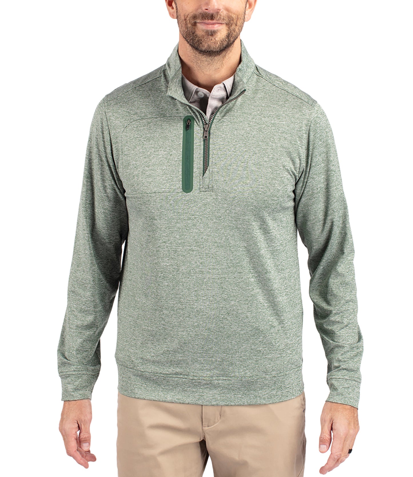 Cutter & Buck Stealth Heathered Quarter Zip Mens Pullover by Cutter & Buck Apparel