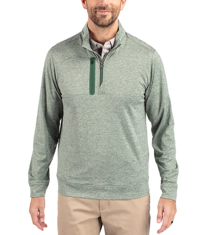 Cutter & Buck Stealth Heathered Quarter Zip Mens Pullover by Cutter & Buck Apparel