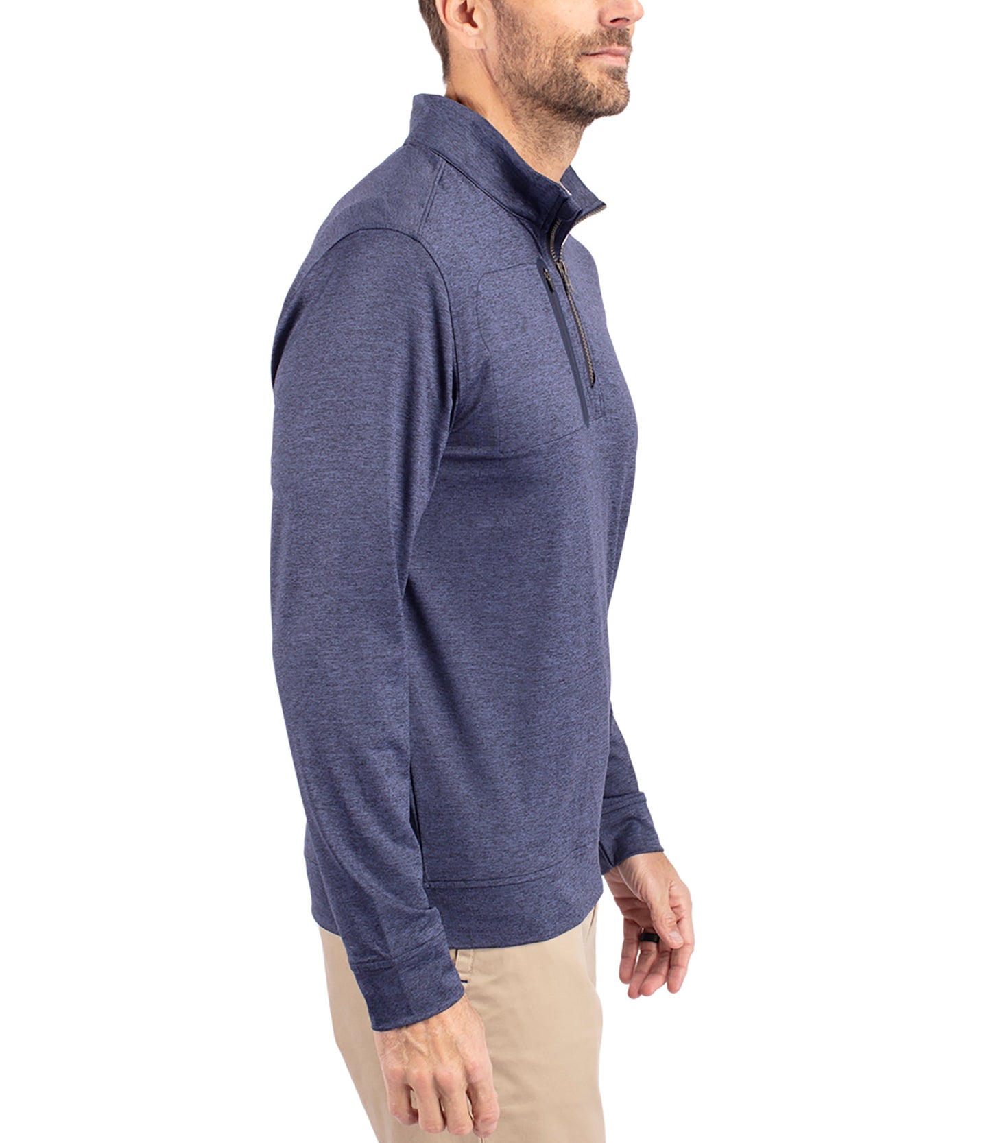 Cutter & Buck Stealth Heathered Quarter Zip Mens Pullover by Cutter & Buck Apparel