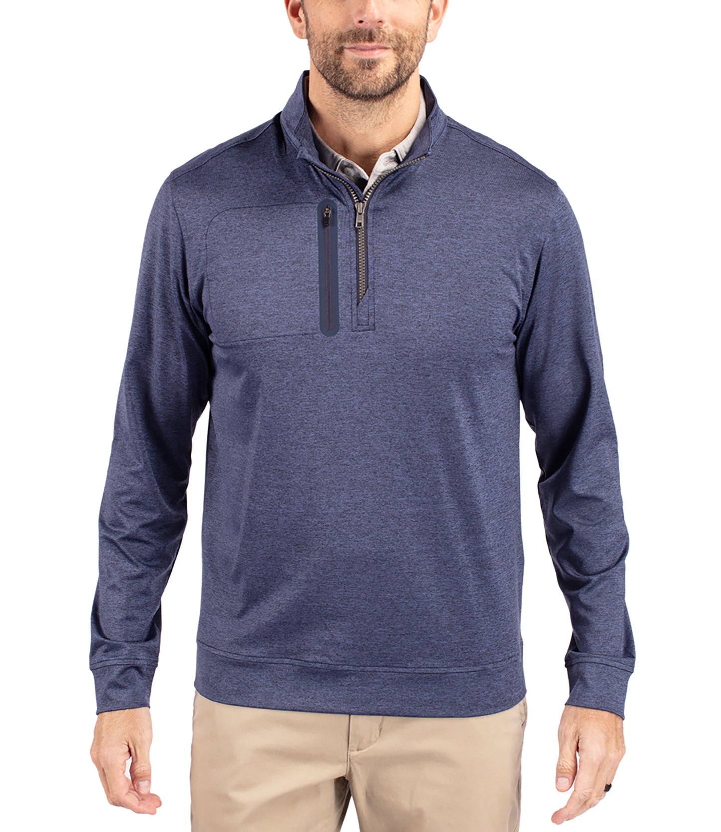 Cutter & Buck Stealth Heathered Quarter Zip Mens Pullover by Cutter & Buck Apparel