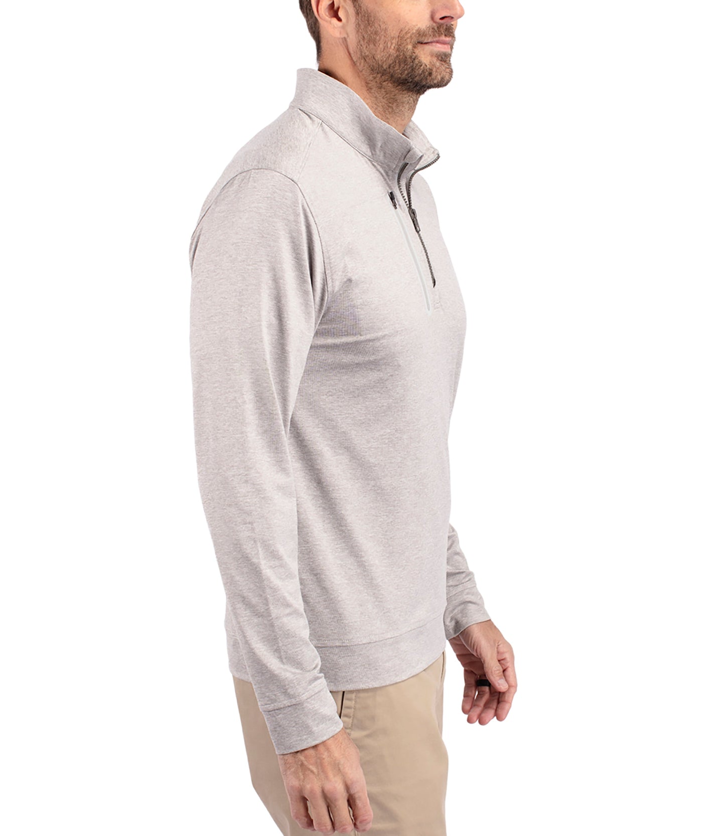 Cutter & Buck Stealth Heathered Quarter Zip Mens Pullover by Cutter & Buck Apparel