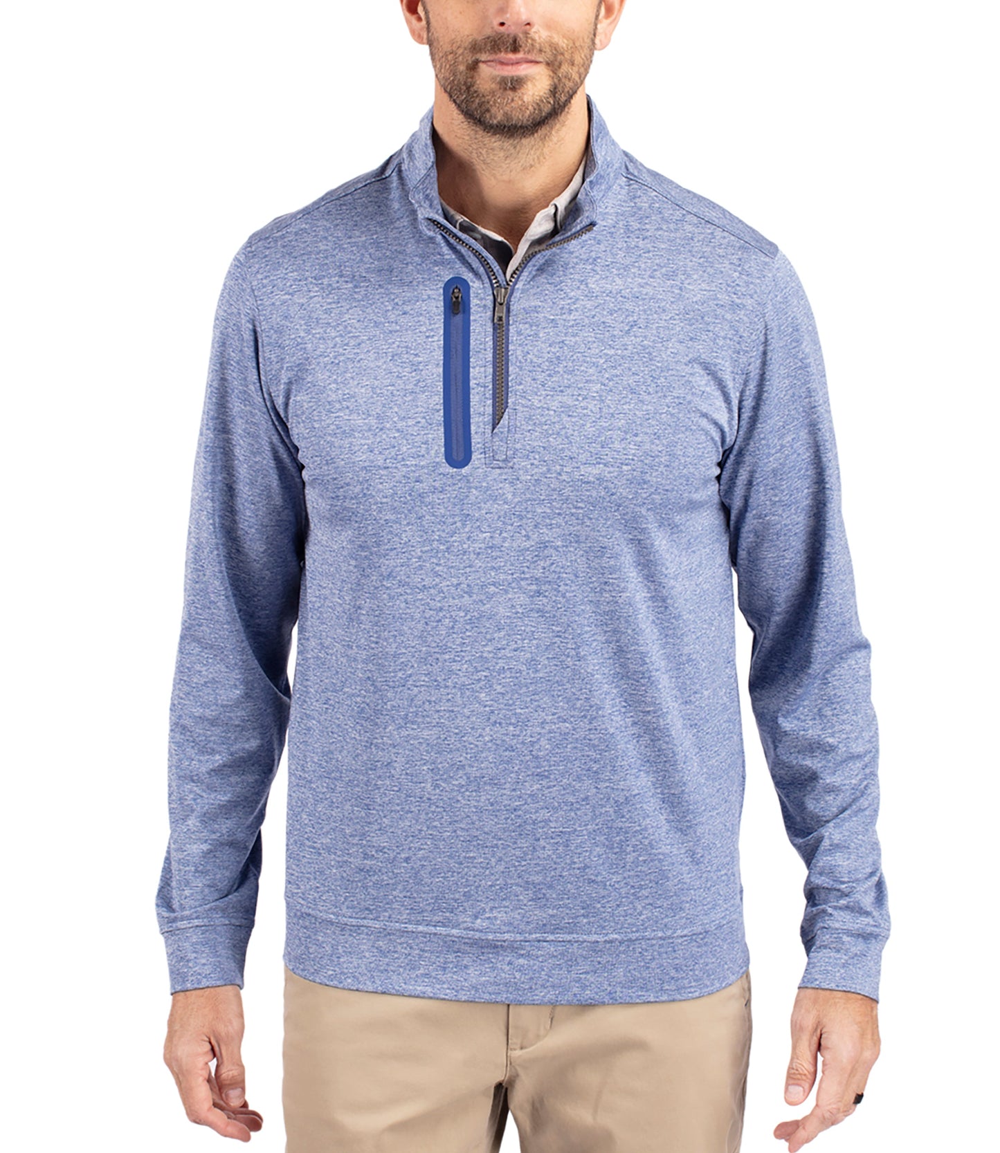 Cutter & Buck Stealth Heathered Quarter Zip Mens Pullover by Cutter & Buck Apparel