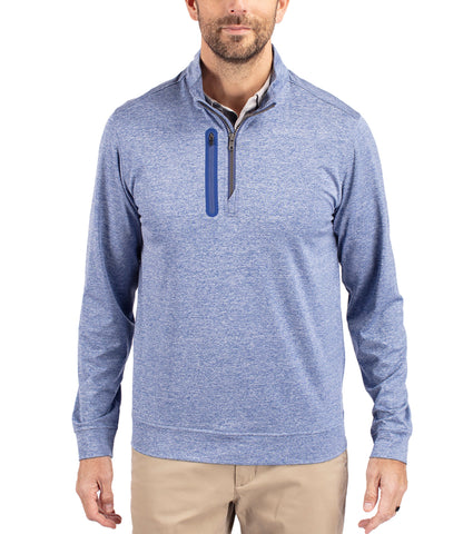 Cutter & Buck Stealth Heathered Quarter Zip Mens Pullover by Cutter & Buck Apparel