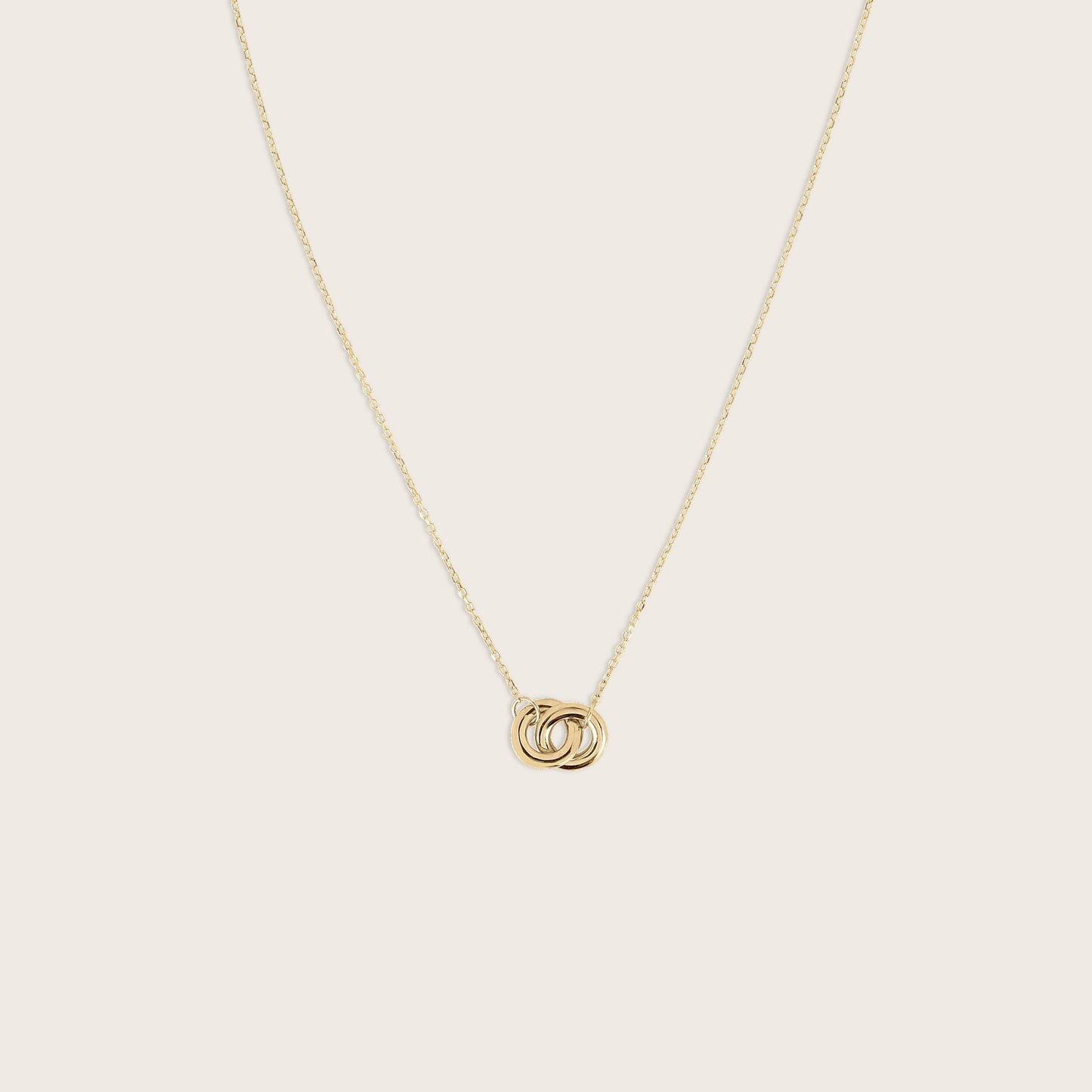 14k Yellow Gold Linked Circle Pendant Necklace
