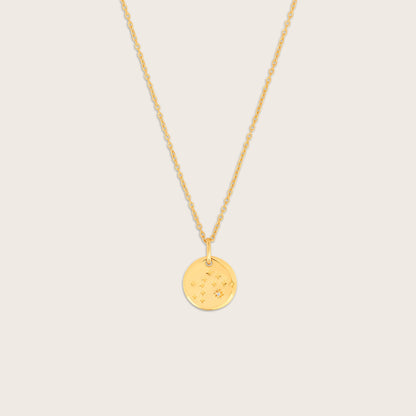 18k Gold Vermeil White Sapphire Zodiac Pendant Necklace