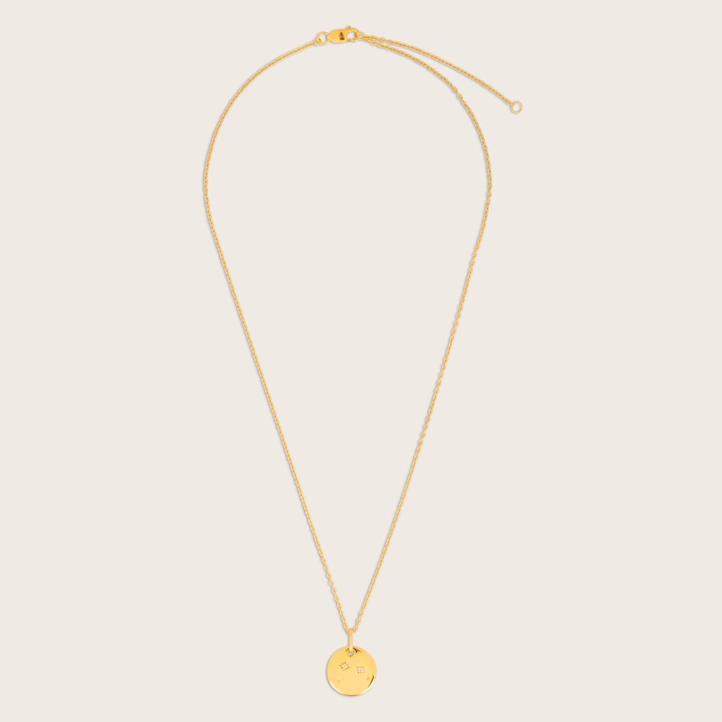 18k Gold Vermeil White Sapphire Zodiac Pendant Necklace