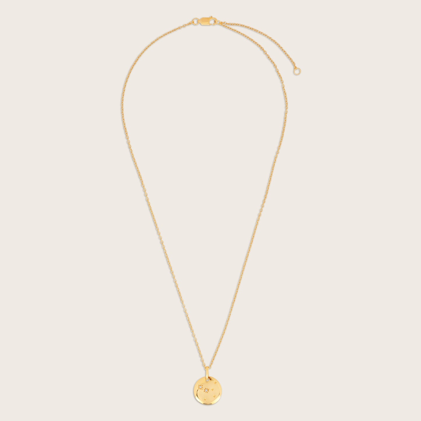 18k Gold Vermeil White Sapphire Zodiac Pendant Necklace