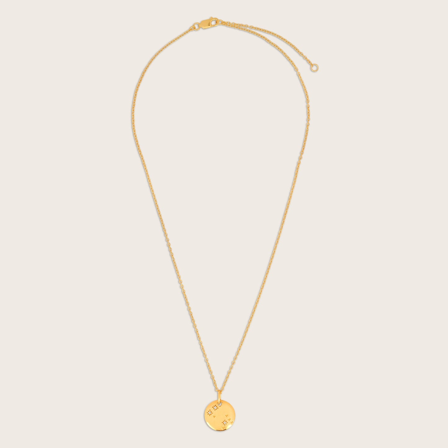 18k Gold Vermeil White Sapphire Zodiac Pendant Necklace
