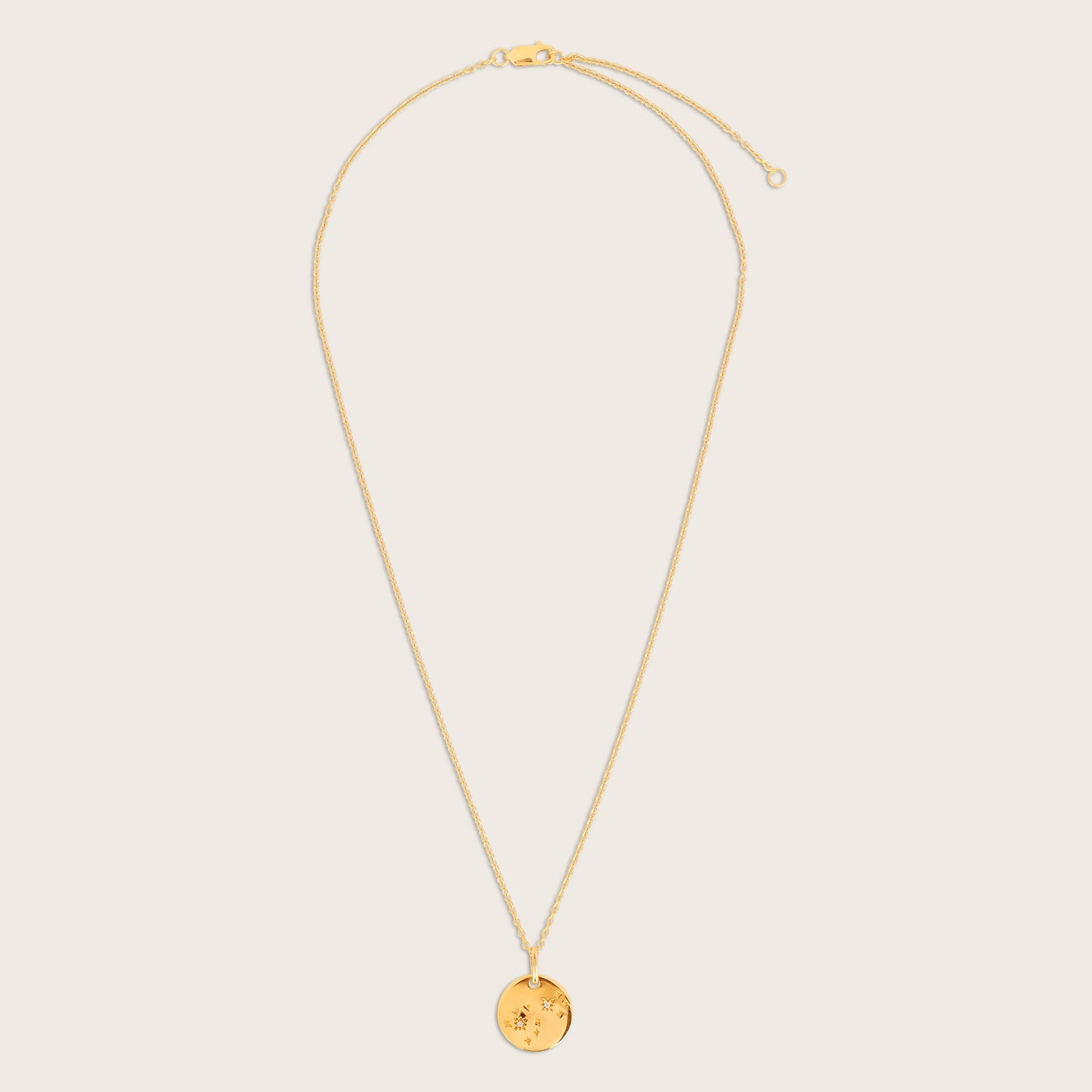 18k Gold Vermeil White Sapphire Zodiac Pendant Necklace
