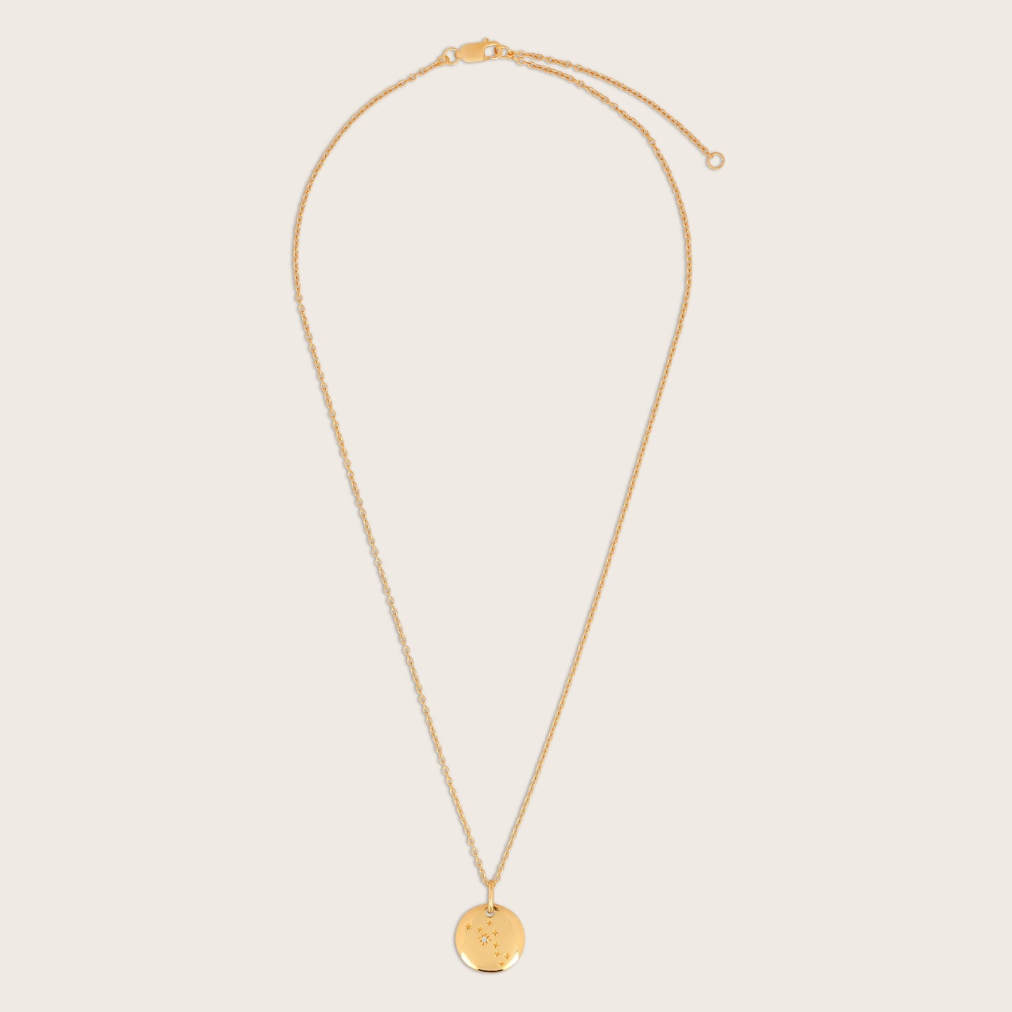 18k Gold Vermeil White Sapphire Zodiac Pendant Necklace