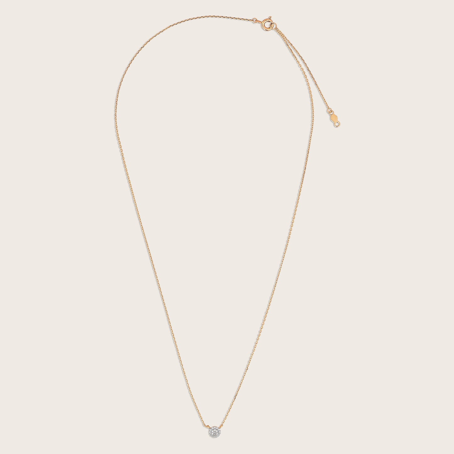 14k Yellow Gold Lab Grown Diamond Pavé Pendant Necklace