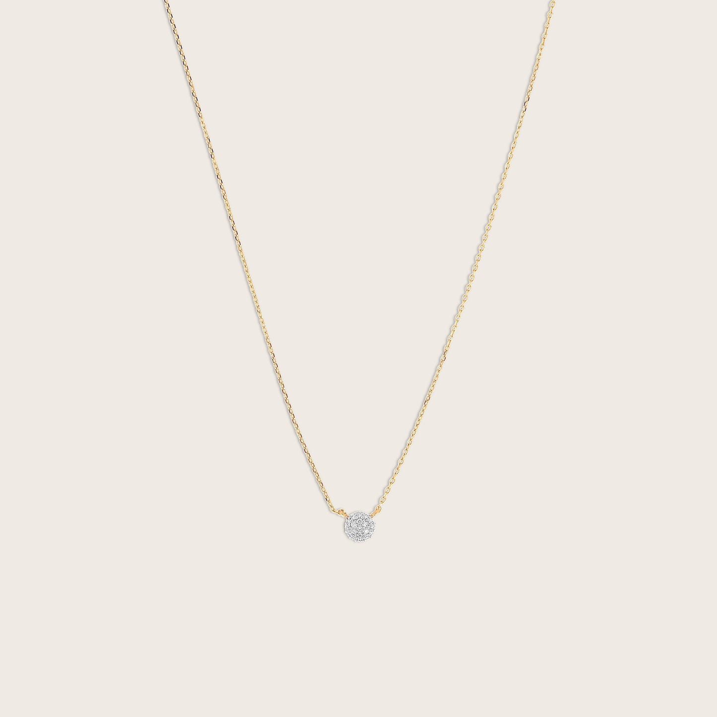 14k Yellow Gold Lab Grown Diamond Pavé Pendant Necklace