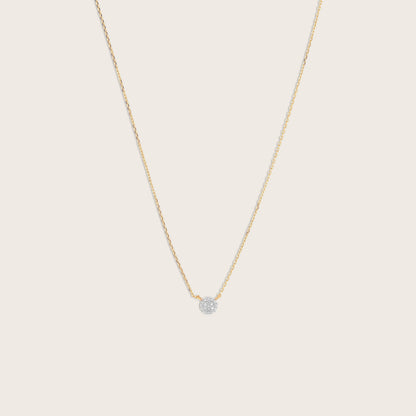14k Yellow Gold Lab Grown Diamond Pavé Pendant Necklace