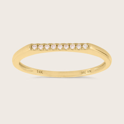 14k Yellow Gold Lab Grown Diamond Bar Ring