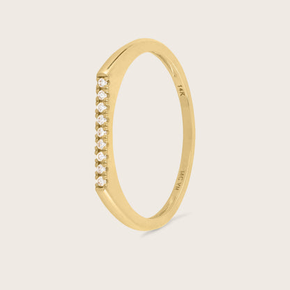 14k Yellow Gold Lab Grown Diamond Bar Ring