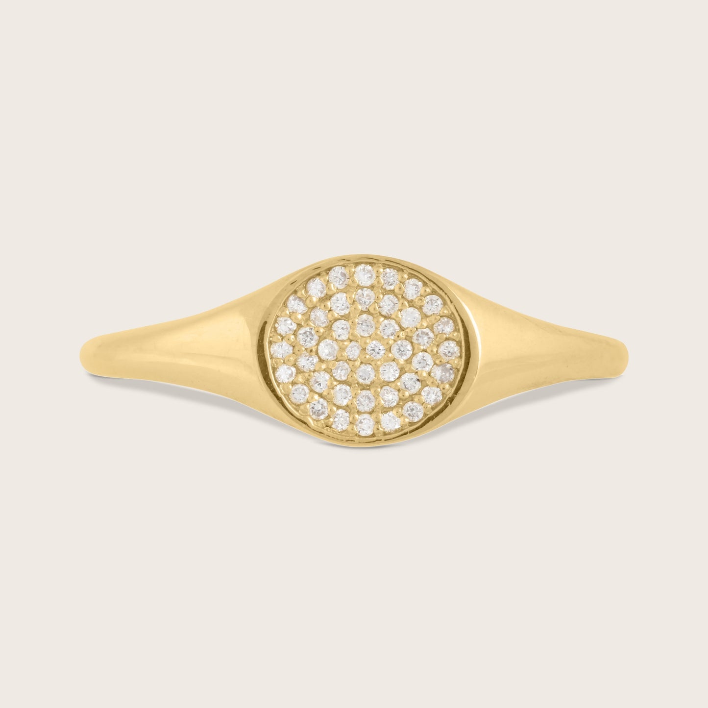 14k Yellow Gold Lab Grown Diamond Signet Ring