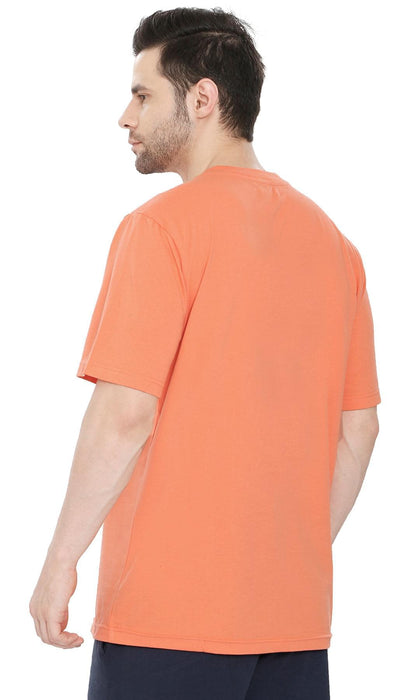 Men’s Short Sleeve Relaxed Fit V-Neck T-Shirt in Cotton Blend with Pocket