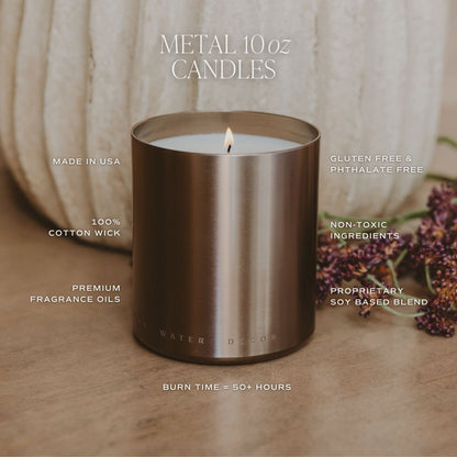 Hello Fall Soy Candle - Bronze Metal Aluminum Jar - 10 oz