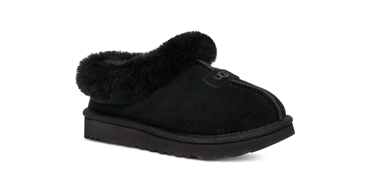 UGG Tazzette Womens Platform Clogs — Black Suede
