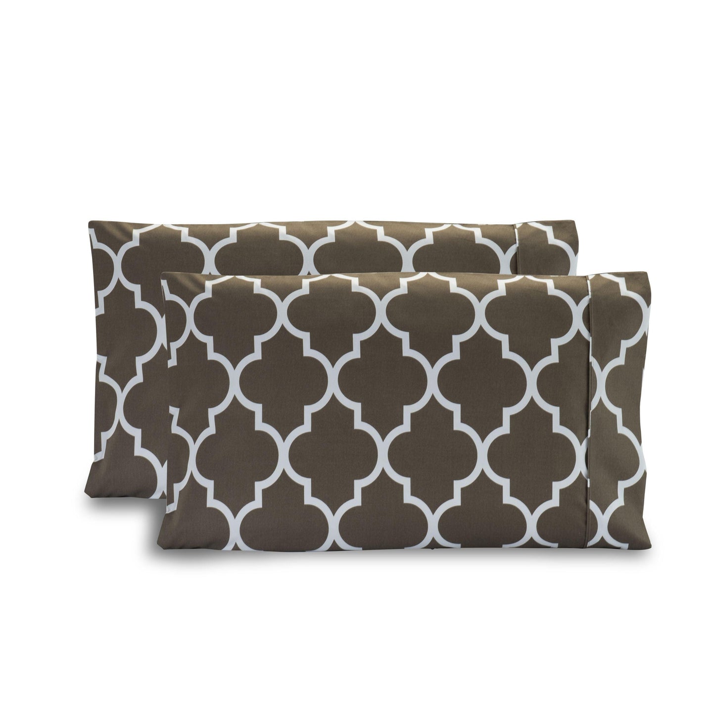 Elegant Comfort Quatrefoil - Moroccan Trellis Pattern - Set of 2 Pillowcases