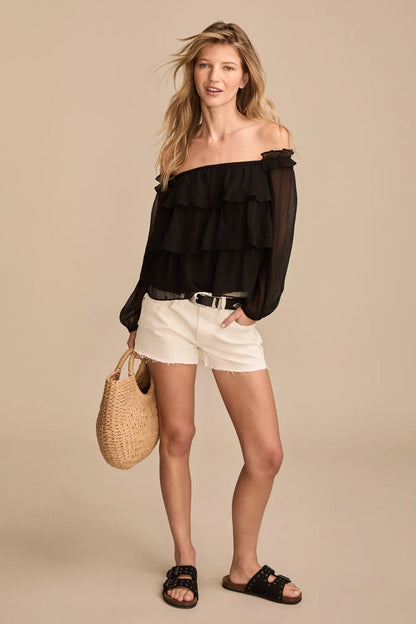 Lucky Brand Women's Mid Rise Festival Short - White Lies Wash
