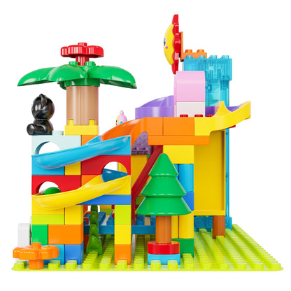 Contixo MK1 Marble Run Building Blocks Set, 118PCS STEM Construction Toy With Elevator Lift, Rabbit House Track Toys for Boy's Girl's Kids Ages 3+