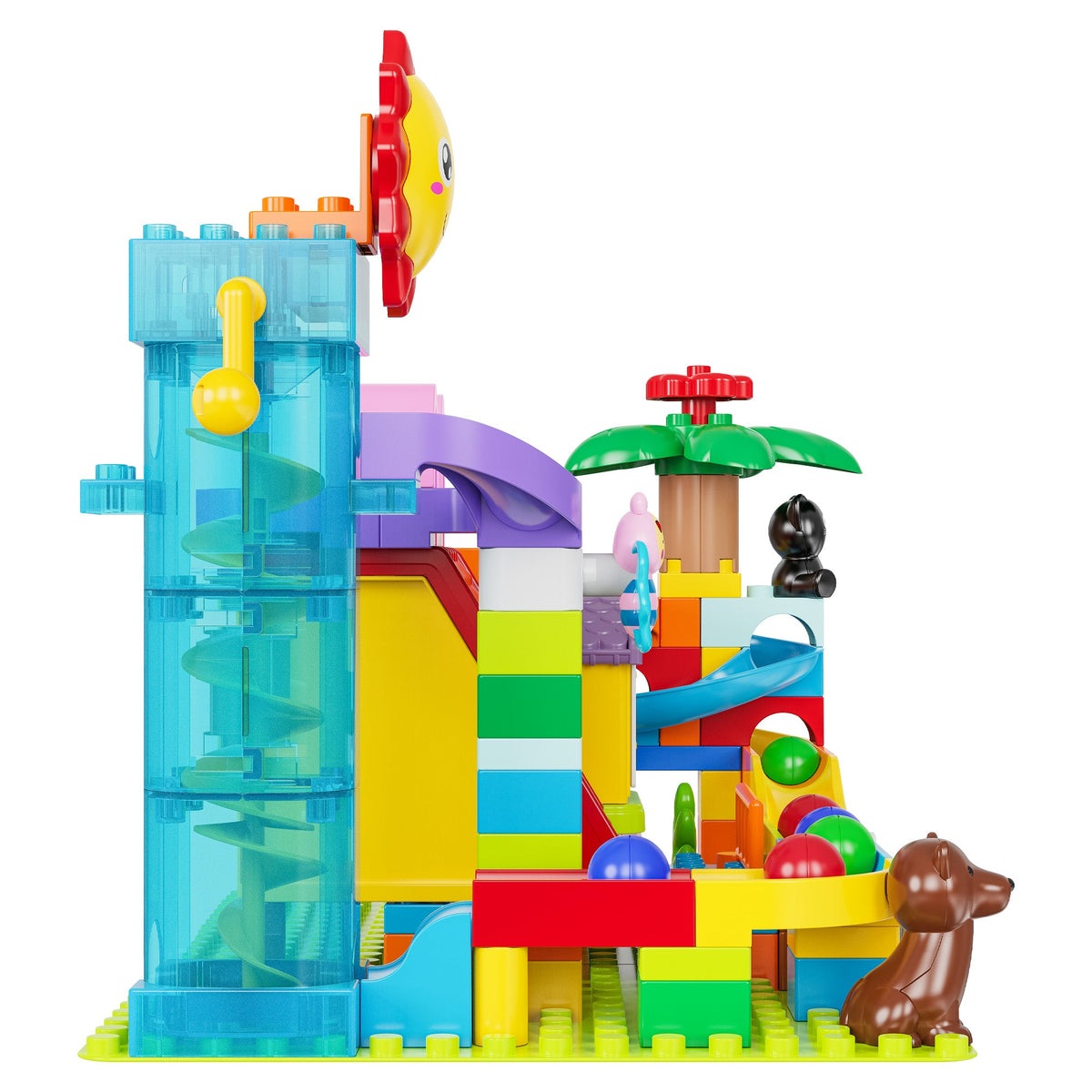 Contixo MK1 Marble Run Building Blocks Set, 118PCS STEM Construction Toy With Elevator Lift, Rabbit House Track Toys for Boy's Girl's Kids Ages 3+