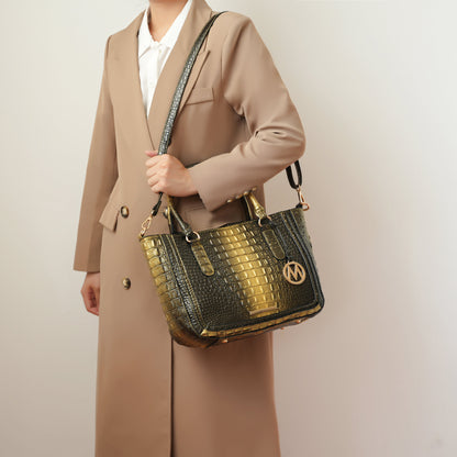Bonnie Croc-Embossed Handbag and Set