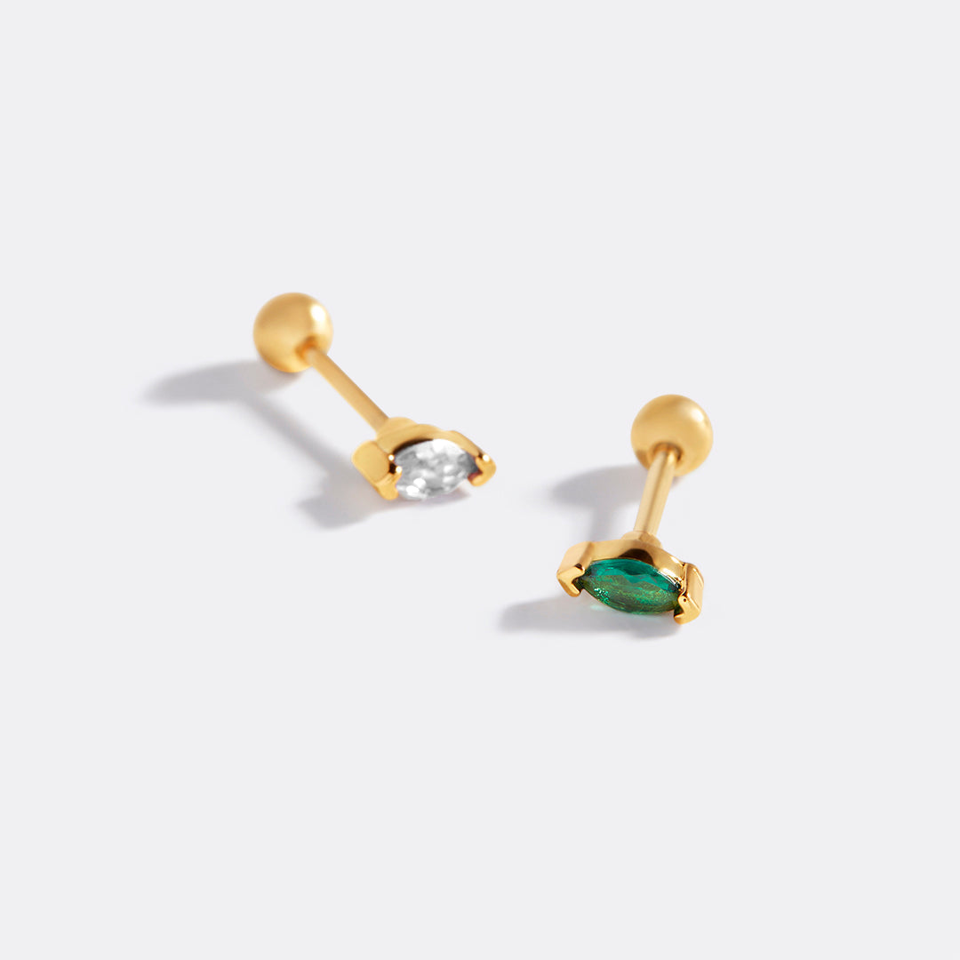 Mint & Lily Marquis Gemstone Sleeper Stud Earrings
