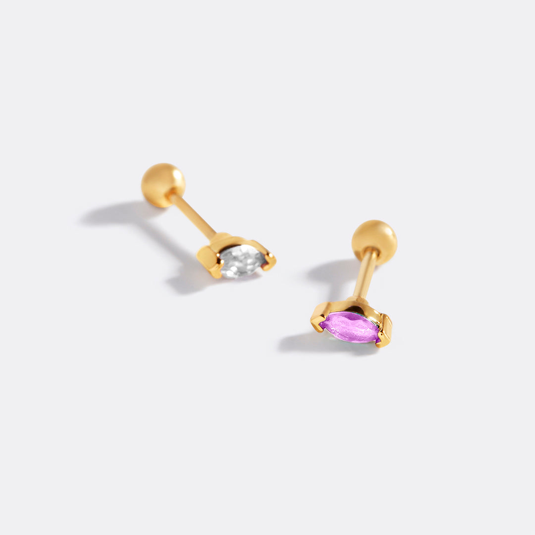 Mint & Lily Marquis Gemstone Sleeper Stud Earrings