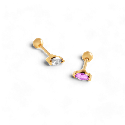 Mint & Lily Marquis Gemstone Sleeper Stud Earrings