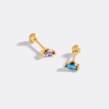 Mint & Lily Marquis Gemstone Sleeper Stud Earrings