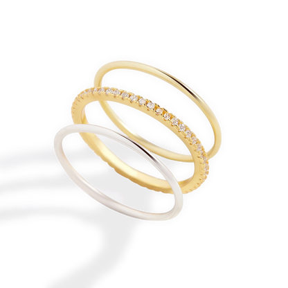 Mint & Lily Gold and Silver Stacking Ring Set