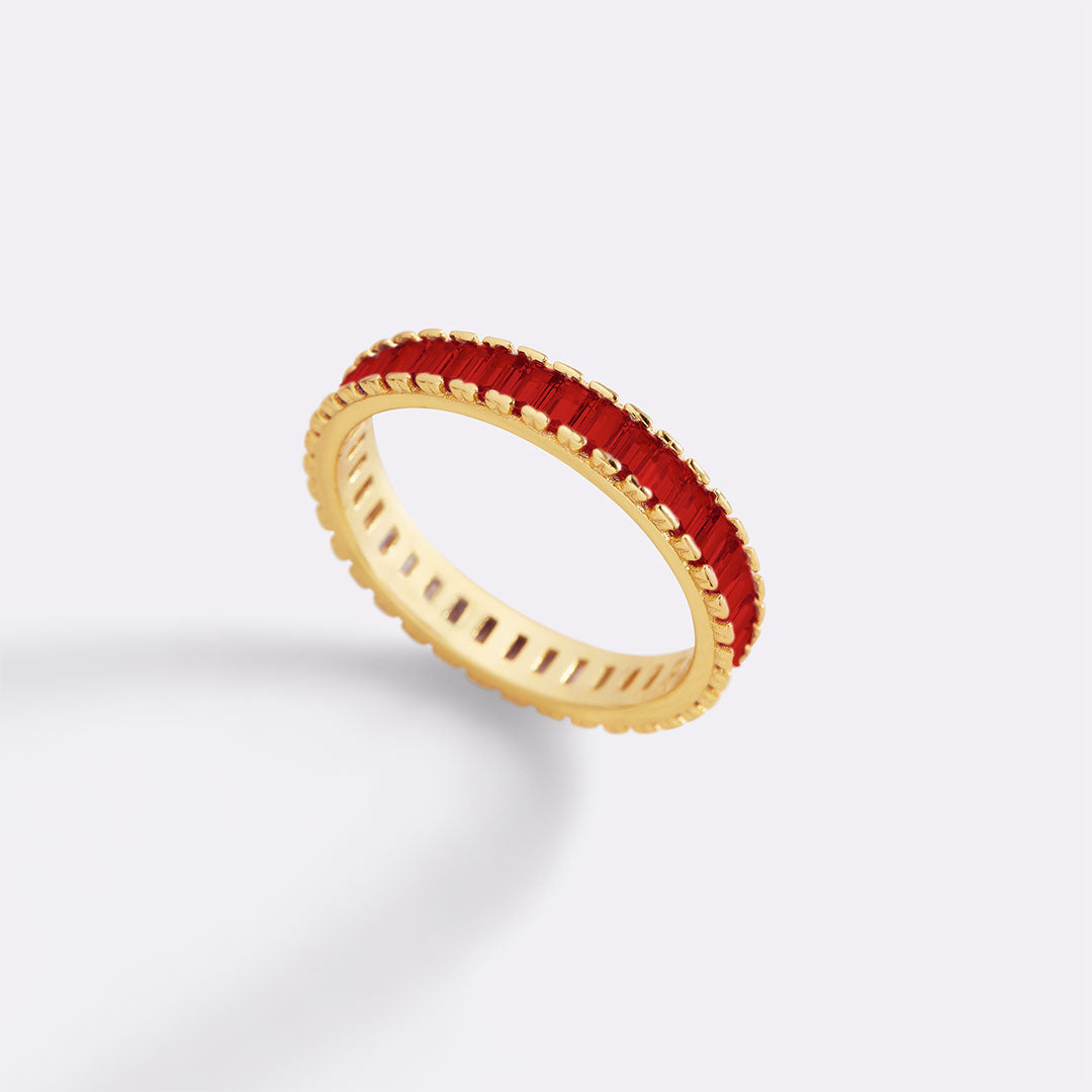 Mint & Lily Baguette Birthstone Eternity Band