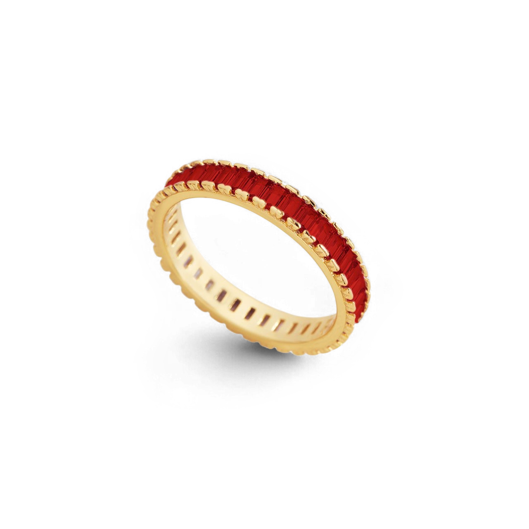 Mint & Lily Baguette Birthstone Eternity Band