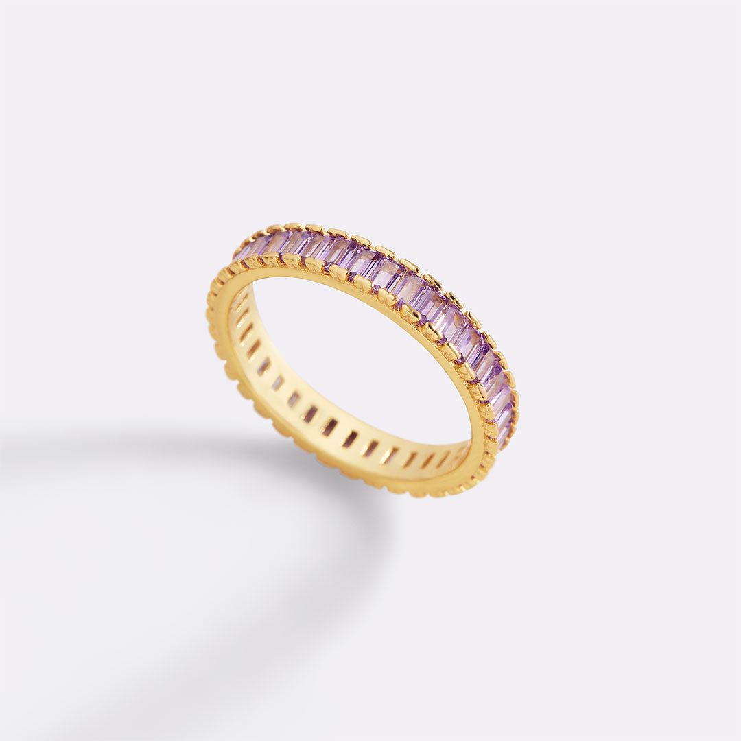 Mint & Lily Baguette Birthstone Eternity Band