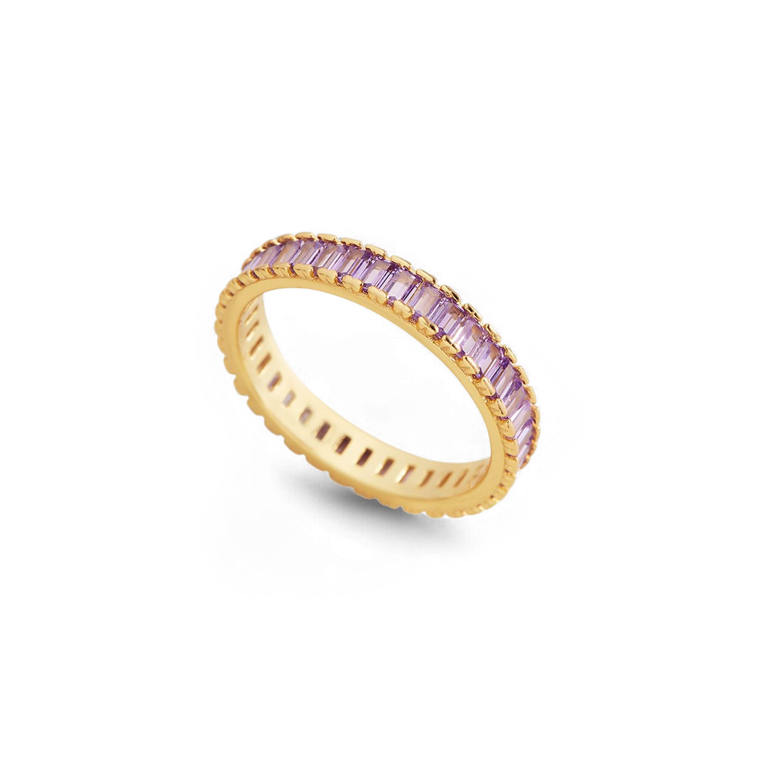 Mint & Lily Baguette Birthstone Eternity Band
