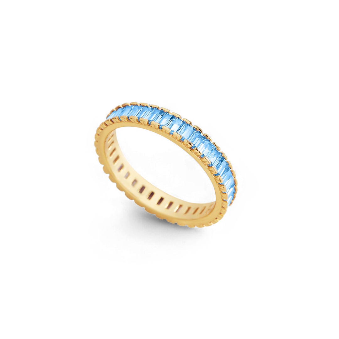 Mint & Lily Baguette Birthstone Eternity Band