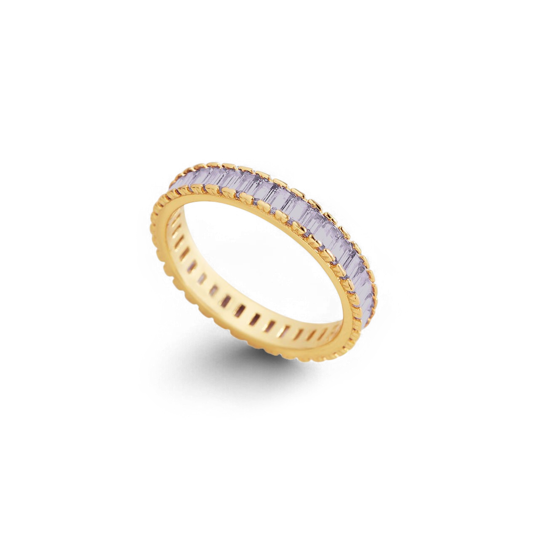 Mint & Lily Baguette Birthstone Eternity Band