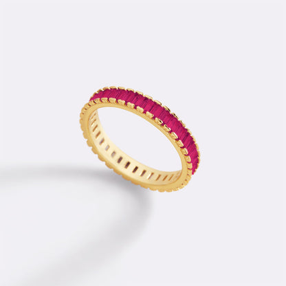 Mint & Lily Baguette Birthstone Eternity Band