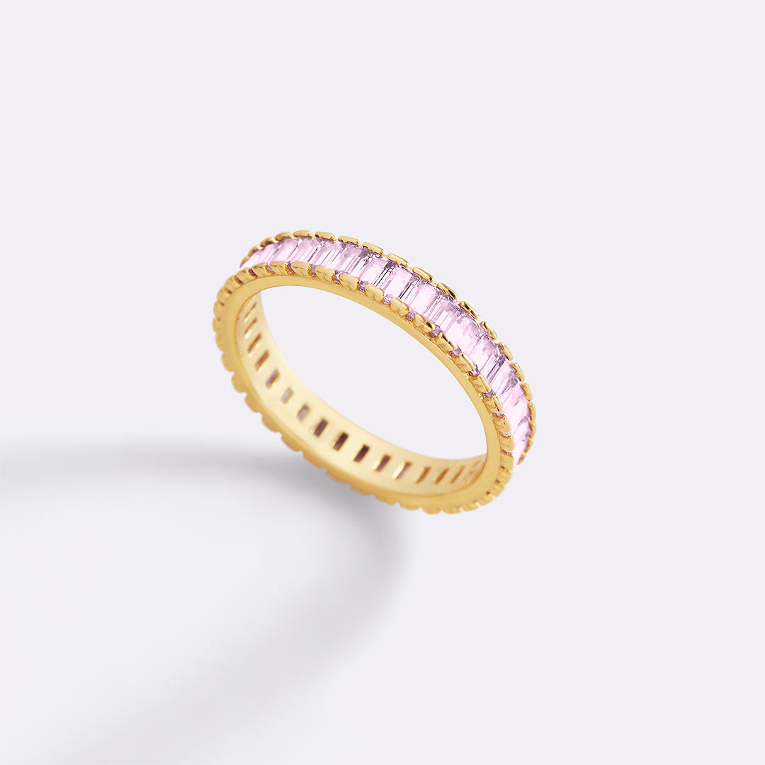 Mint & Lily Baguette Birthstone Eternity Band