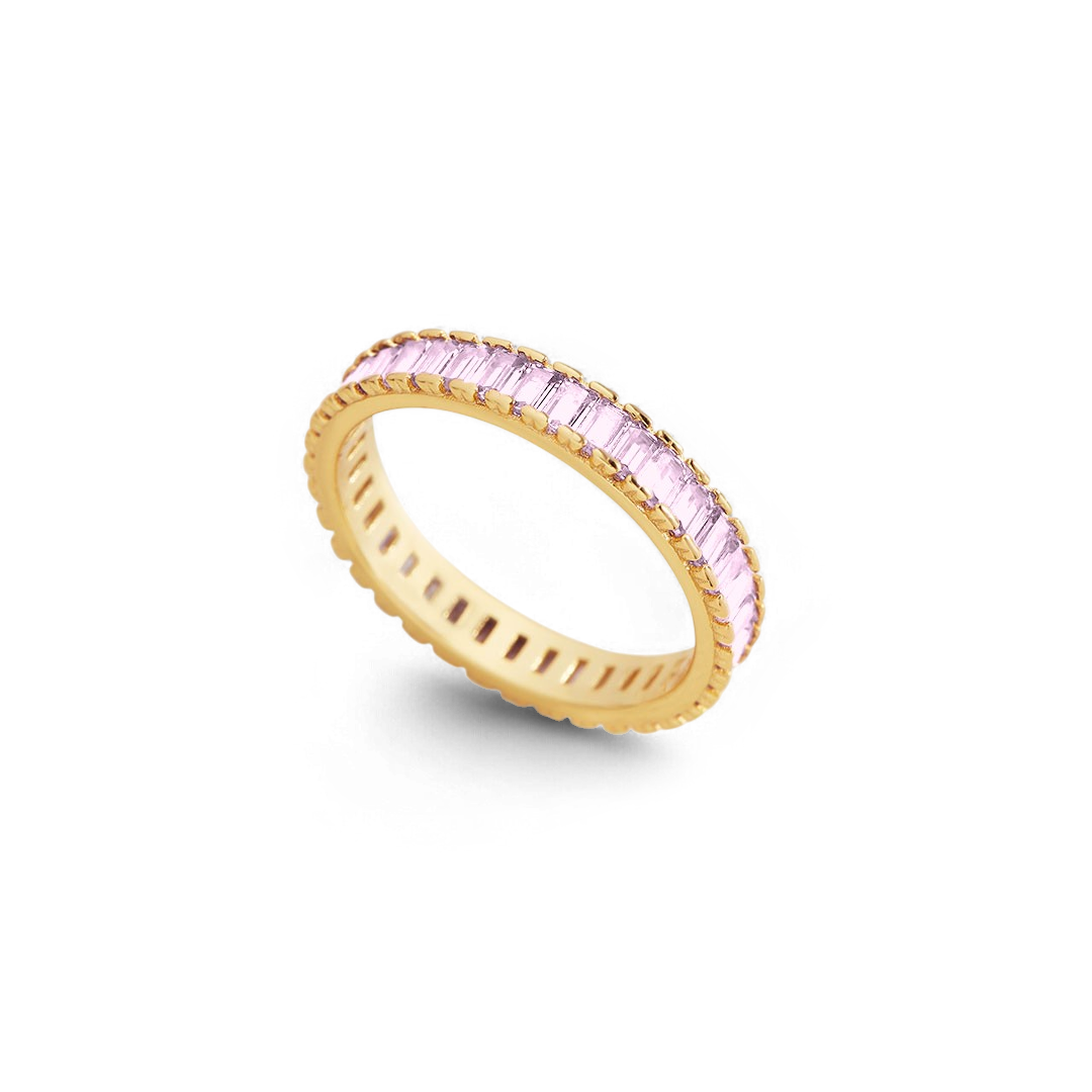 Mint & Lily Baguette Birthstone Eternity Band
